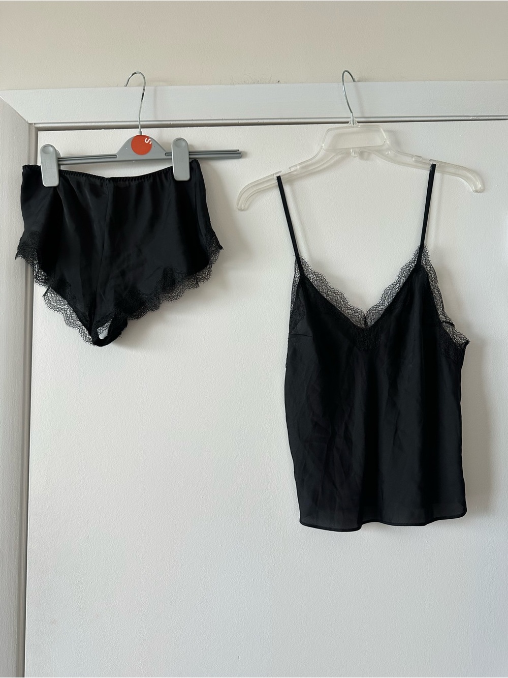 Black Lace-Trim Sleep Cami and Shorts Set - Victoria’s Secret size S